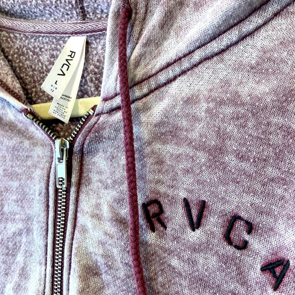 Distressed purple RVCA zip hoodie